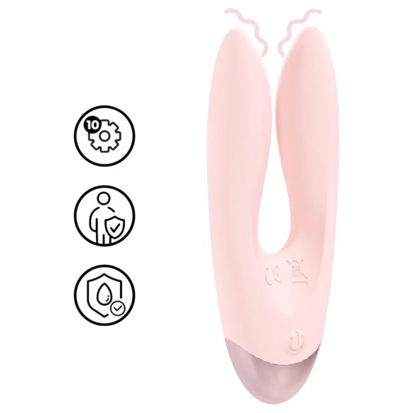 Loveline Amour - vibrator met dubbele arm - siliconen - roze