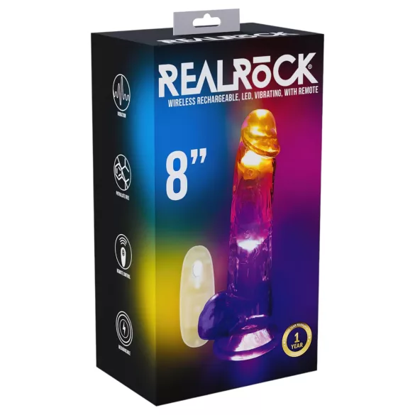 REALROCK - vibrator met ballen - lichtgevend - 20cm