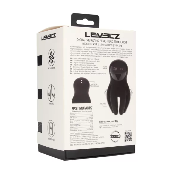 Levelz - digitale eikel vibrator - zwart