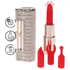   Loveline Angel - lippenstiftvibrator met 4 opzetstukken (roze)