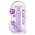 REALROCK - transparante levensechte dildo - paars (17 cm)