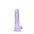 REALROCK - transparante levensechte dildo - paars (17 cm)