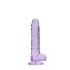 REALROCK - transparante levensechte dildo - paars (17 cm)