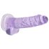 REALROCK - transparante levensechte dildo - paars (17 cm)