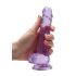 REALROCK - transparante levensechte dildo - paars (17 cm)