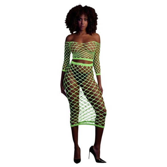 Ouch! - Oplichtende rok en top (neon groen)