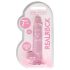 REALROCK - transparante levensechte dildo - roze (17 cm)