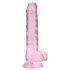 REALROCK - transparante levensechte dildo - roze (17 cm)