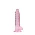 REALROCK - transparante levensechte dildo - roze (17 cm)