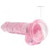 REALROCK - transparante levensechte dildo - roze (17 cm)