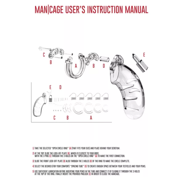 ManCage - Model 13 peniskooi (transparant) - 6,5 cm
