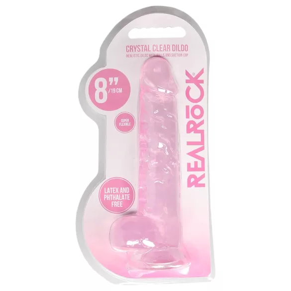RealRock - realistische dildo - transparant roze - 19 cm