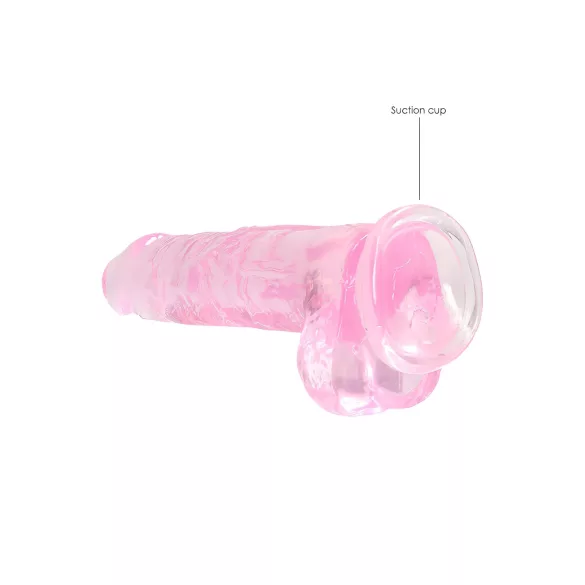 RealRock - realistische dildo - transparant roze - 19 cm