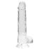 REALROCK - transparante levensechte dildo - helder (19 cm)