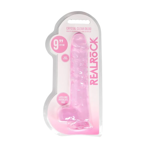 REALROCK - levensechte doorzichtige dildo - roze (22 cm)