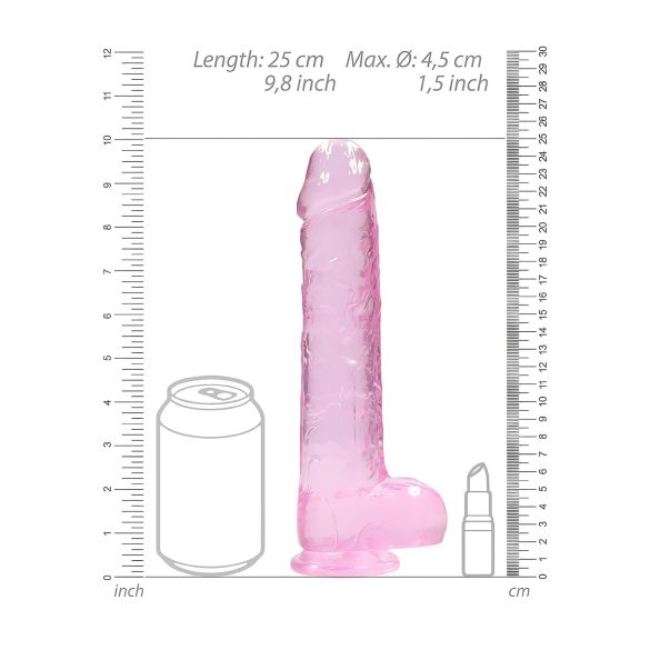 RealRock - realistische dildo - transparant pink - 22 cm