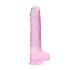 REALROCK - levensechte doorzichtige dildo - roze (22 cm)