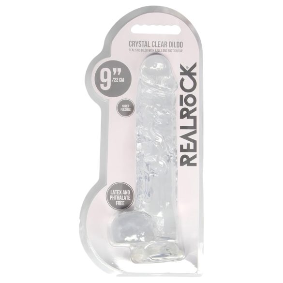 REALROCK - transparante realistische dildo - doorzichtig (22 cm)