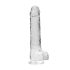 REALROCK - transparante realistische dildo - doorzichtig (22 cm)