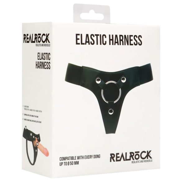 RealRock - elastische slip - voor strap-on harnas - zwart