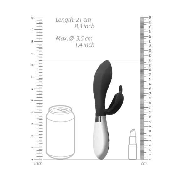Alexios - vibrator met vlindervorm en clitorisstimulator - zwart