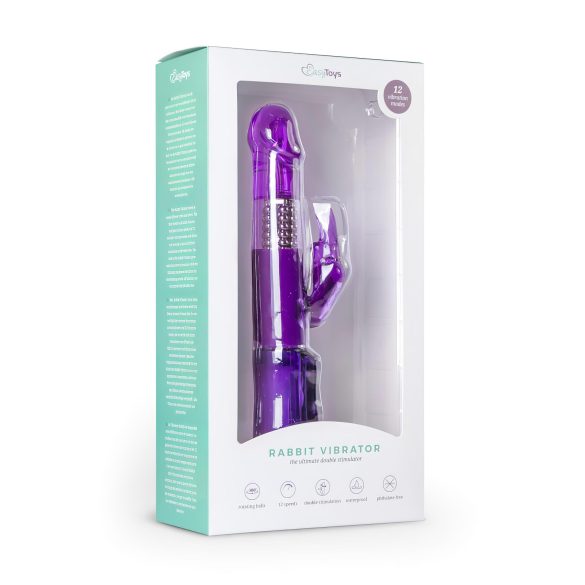 Easytoys Rabbit - draaiende parels & clitorisstimulator vibrator (paars)