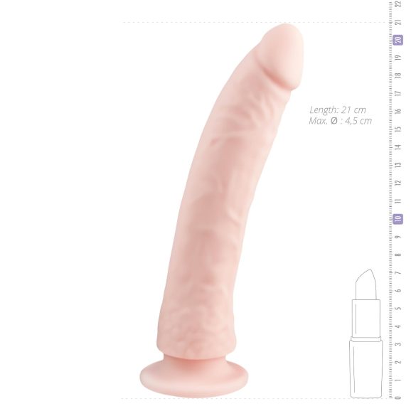 Easytoys - dildo met zuignap - siliconen - 21cm - huidkleur