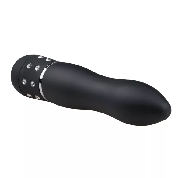 Easytoys - mini vibrator - gebogen diamond design - zwart