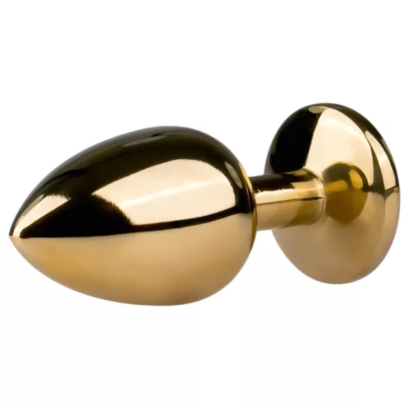 EasyToys Metaal No.1 - anale kegelplug met paarse steen (goud, 2,5 cm)