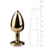 EasyToys Metaal No.1 - anale kegelplug met paarse steen (goud, 2,5 cm)
