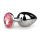 Easytoys Metaal Nr.1 - Roze met Steen Anale Plug - Zilver (2,7cm)