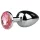 EasyToys Metal No.1 - anale plug met roze steen (zilver, 2,7 cm)
