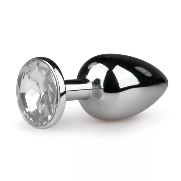 EasyToys - metalen anale plug (zilver-wit)