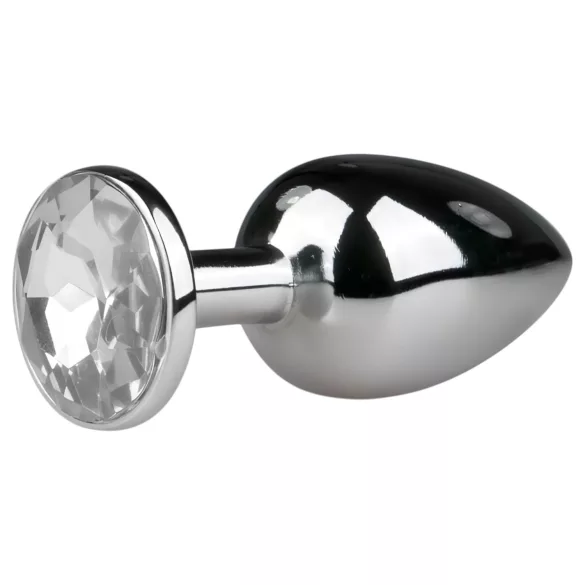 EasyToys - metalen anale plug (zilver-wit)