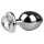 Easytoys - metalen buttplug hartvormig wit steentje - zilver