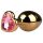 Easytoys Metal No.7 - gouden anaalplug met roze steen (3cm)