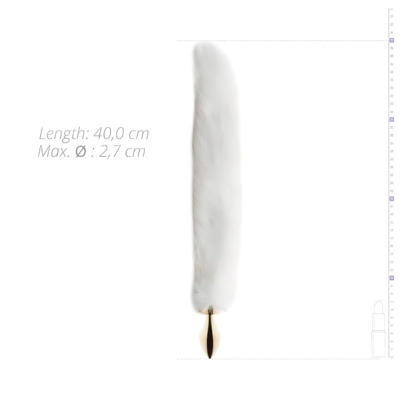 Easytoys Fox NO13 - metalen buttplug met vossenstaart - goud-wit