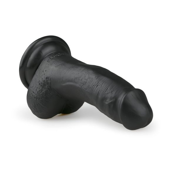 Easytoys - zuignap dildo met ballen (15cm) - zwart