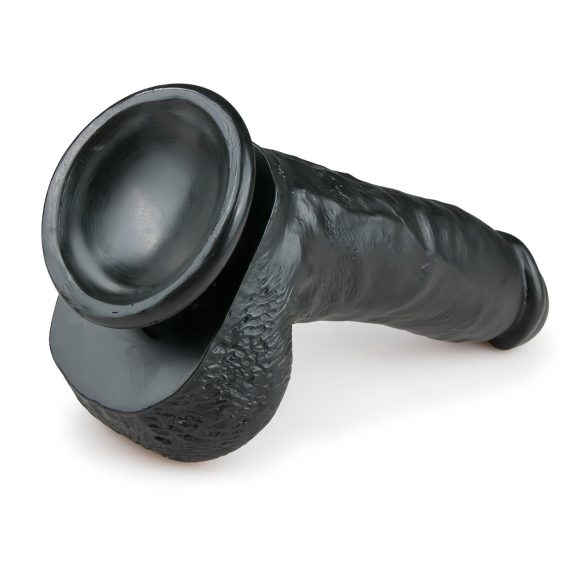 Easytoys - dildo met zuignap en ballen - 20cm - zwart