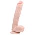Easytoys - dildo met zuignap en ballen - groot 26,5cm - huidskleur
