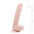 Easytoys - dildo met zuignap en ballen - groot 26,5cm - huidskleur