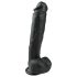 Easytoys - Grote Zwarte Dildo met zuignap en ballen (26,5 cm)