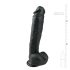 Easytoys - dildo met zuignap en ballen - groot - zwart - 26,5 cm