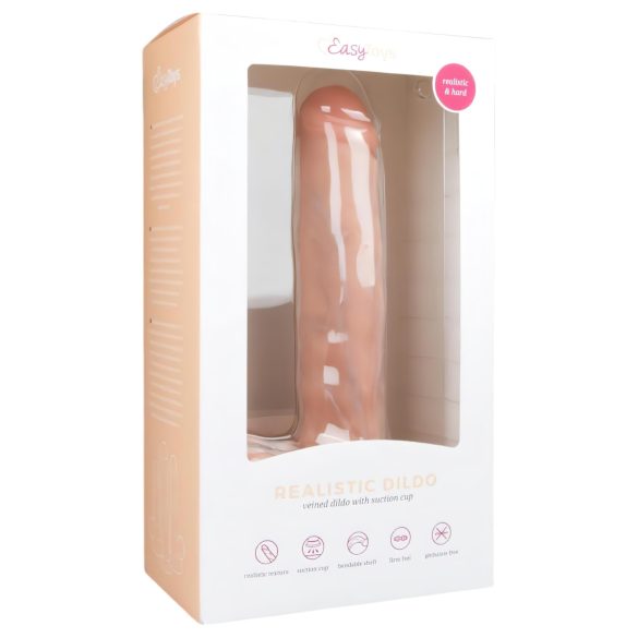 Easytoys – grote dildo met zuignap en ballen (29,5 cm) - huidkleurig