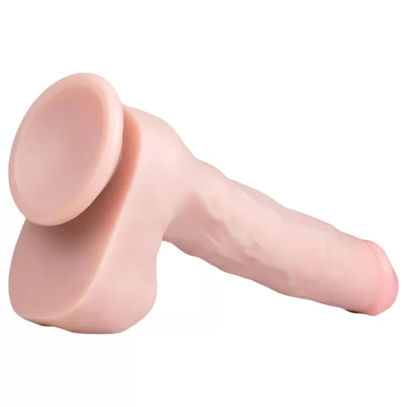 Easytoys - dildo met zuignap en ballen - groot - 29,5 cm - huidkleur