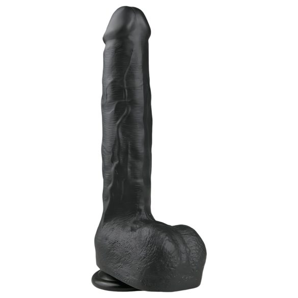 Easytoys - realistisch dildo met zuignap en ballen - groot - zwart - 29,5cm