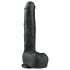 Easytoys - realistisch dildo met zuignap en ballen - groot - zwart - 29,5cm