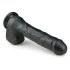 Easytoys - realistisch dildo met zuignap en ballen - groot - zwart - 29,5cm