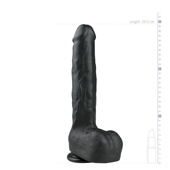 Easytoys - realistisch dildo met zuignap en ballen - groot - zwart - 29,5cm