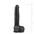 Easytoys - realistisch dildo met zuignap en ballen - groot - zwart - 29,5cm